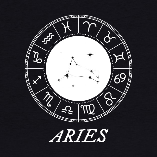 Aries Zodiac Sign With Constellation by My Zodiac Apparel